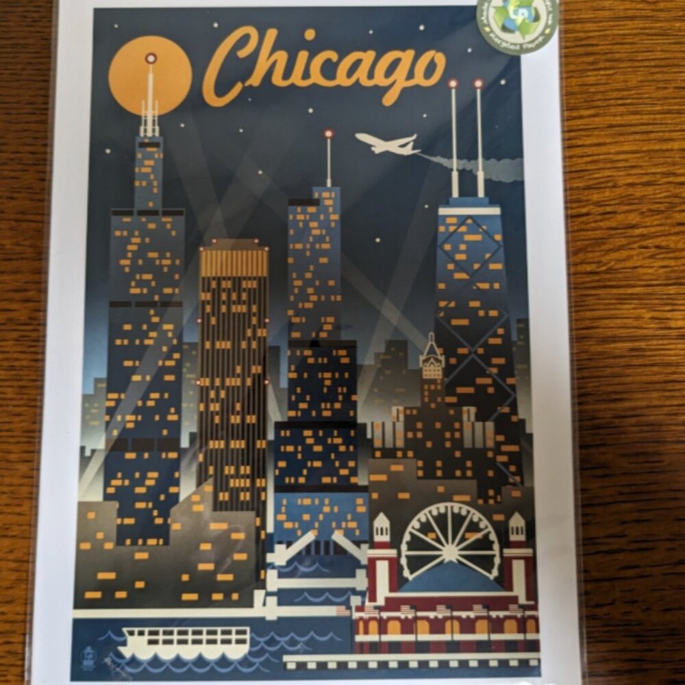 LANTERN PRESS Art Print Chicago Skyline 9x12 Poster